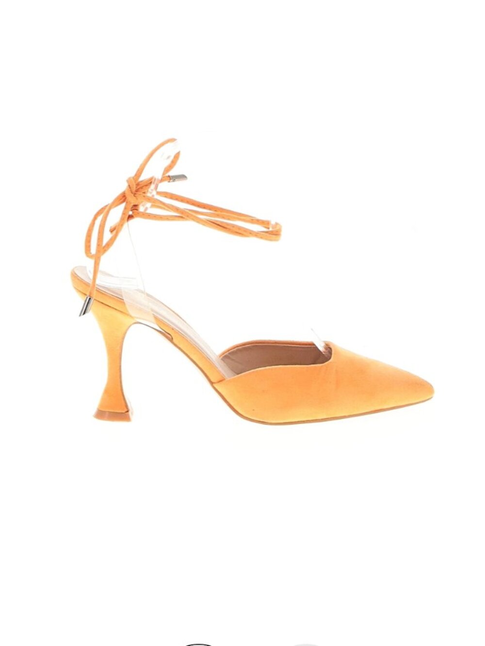 Lulu's "Layra" Women's Orange Suede Lace-Up Slingback Pumps - Size 7-1/2